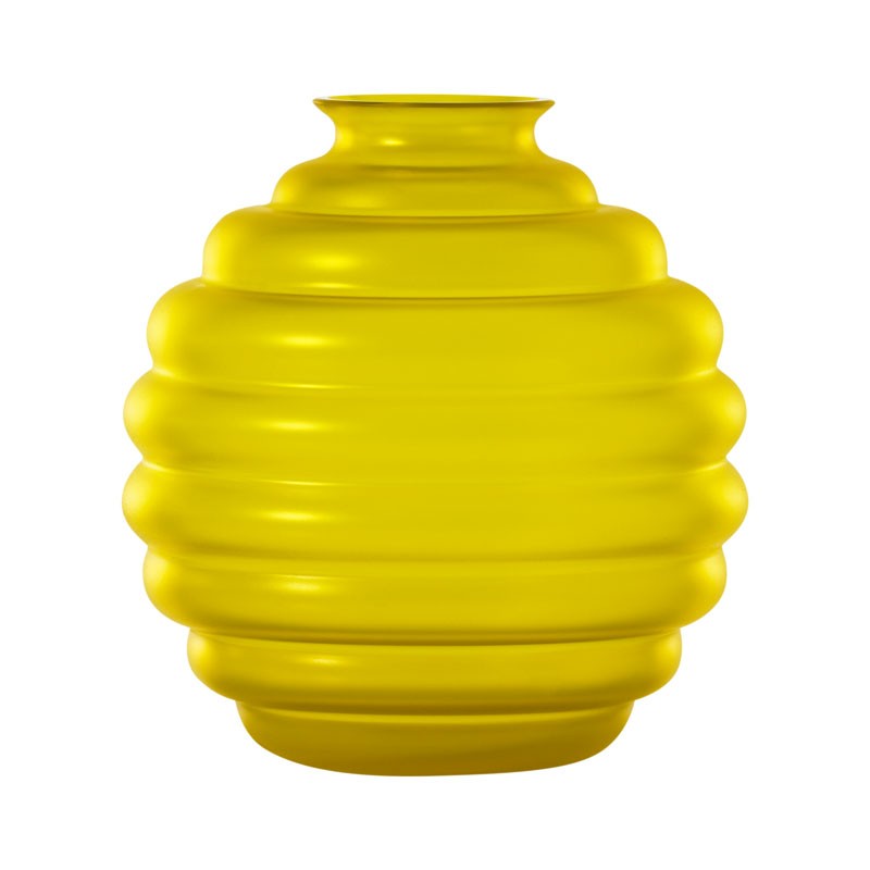 707.10 VASO DECO GRANDE TRASPARENTE SABBIATO GIALLO
